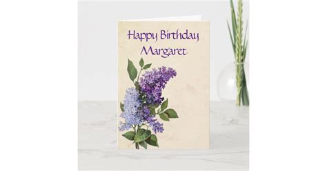 happy birthday vintage lilac flowers card zazzlecom