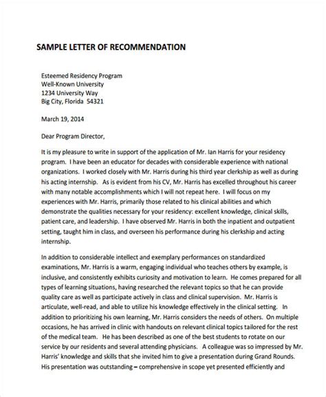 recommendation letter examples