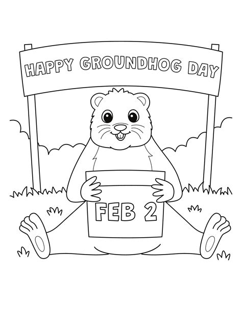 groundhog day coloring pages  kids