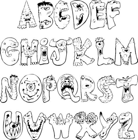 alphabet coloring pages graffiti lettering fonts hand lettering
