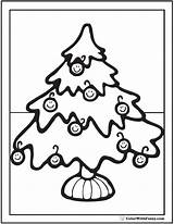 Tree Christmas Coloring Ornaments Pages Printable Smiley Faces sketch template