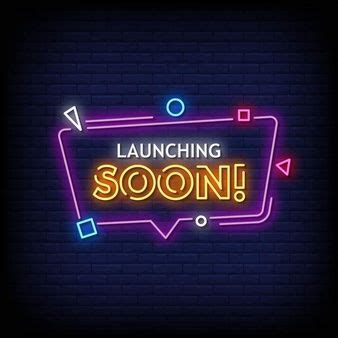 premium vector coming  neon sign neon signs launching  neon light signs