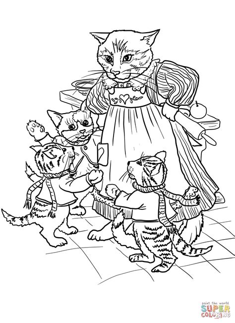kittens  lost  mittens owl coloring pages coloring