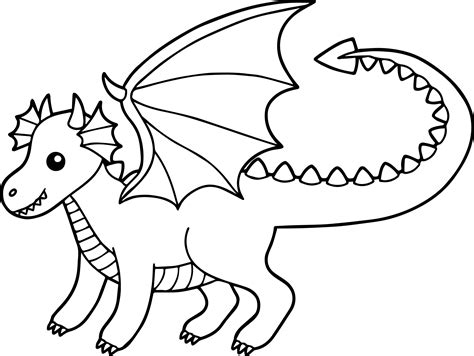 dragon cute coloring page wecoloringpagecom