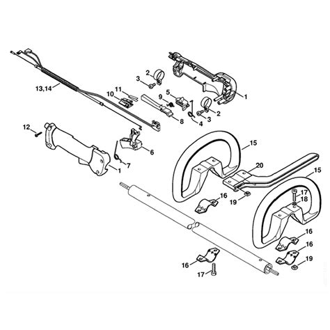 stihl hl   long reach hedgetrimmer hlk parts diagram handle