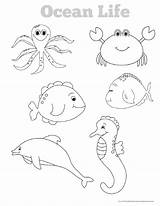 Coloring Ocean Life Pages Printable Sea Under Themed Fun sketch template