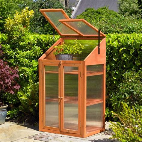 ank garden wooden mini greenhouse ideal  seed propagation  growing young plants