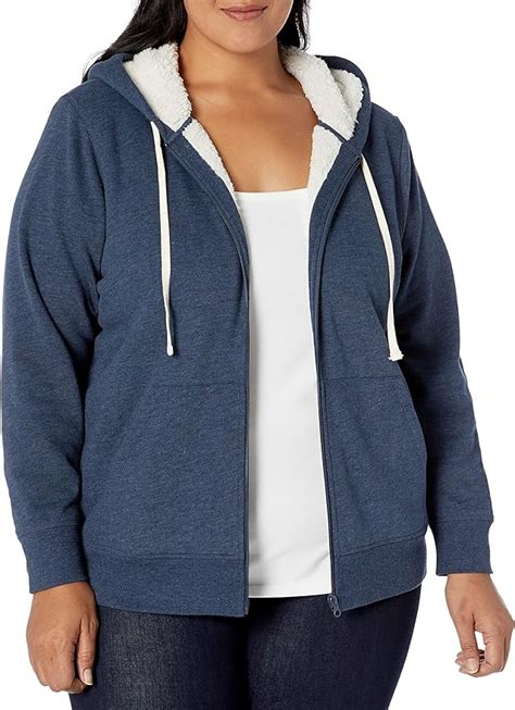 amazon essentials womens  size sherpa lined full zip hoodie amazonca clothing accessories