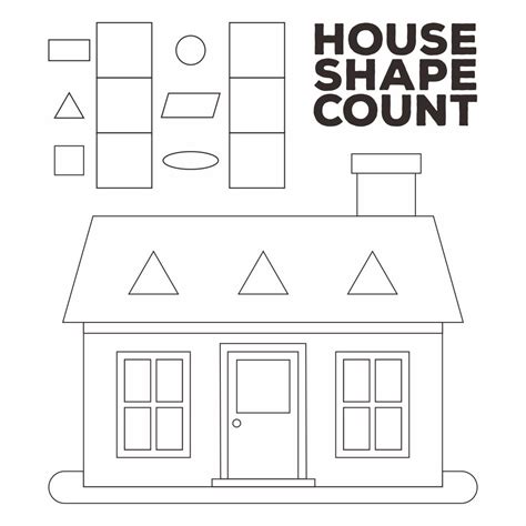 images  shape worksheets printable houses preschool house