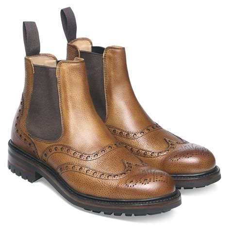 cheaney tamar  mens tan leather chelsea boot   england