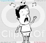 Singing Clipart Boy Outlined Coloring Cartoon Vector Clip Cory Thoman sketch template