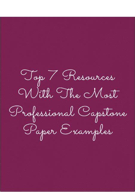 examples  college capstone papers    asked