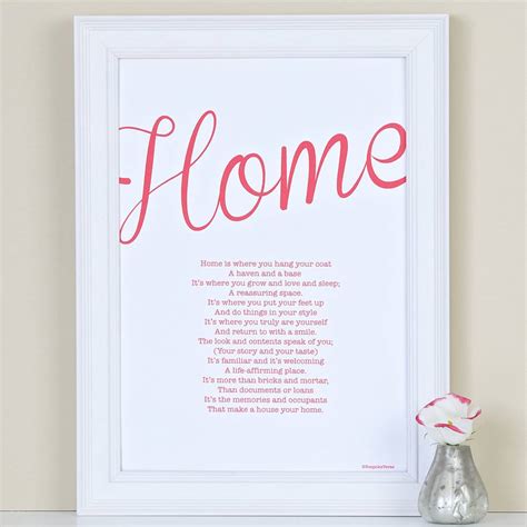 personalised home print  home poem  bespoke verse