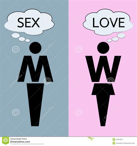 Man And Woman Thinking About Love And Sex Stock Vector