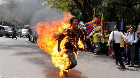 first person when a tibetan set himself on fire