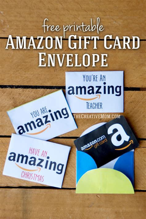 amazon gift card envelopes  printable   creative mom