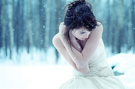 beautiful beauty cold girl outdoors snow image