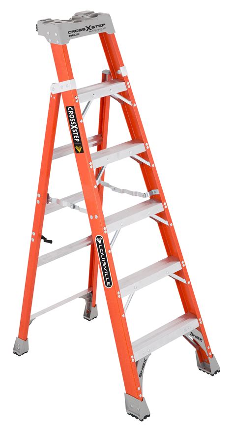 louisville ladder fxs  ftfiberglass cross step ladder type ia  lbs load capacity