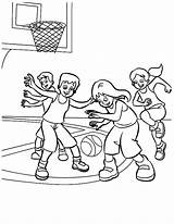 Coloring Exercise Pages Basketball Team Kids Color Gym Fitness Play Playing School Student Kidsplaycolor sketch template