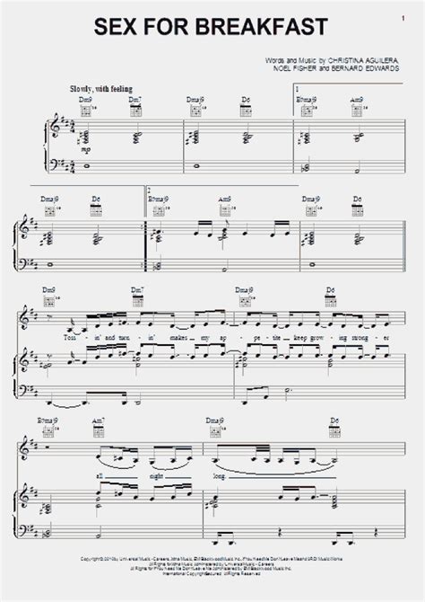 Sex For Breakfast Piano Sheet Music Onlinepianist