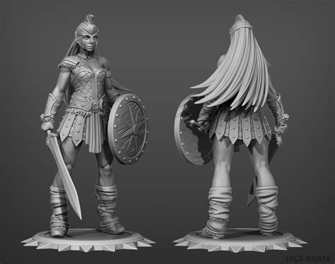artstation female gladiator 3d print resources