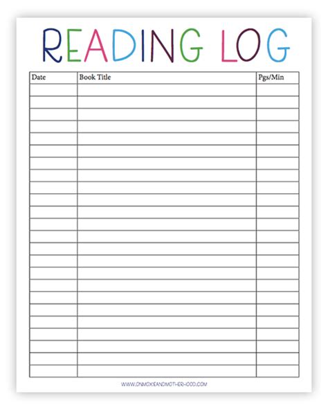 printable summer reading log fairview public library