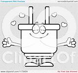 Wanting Plug Mascot Hug Loving Electric Outlined Coloring Clipart Cartoon Vector Cory Thoman sketch template