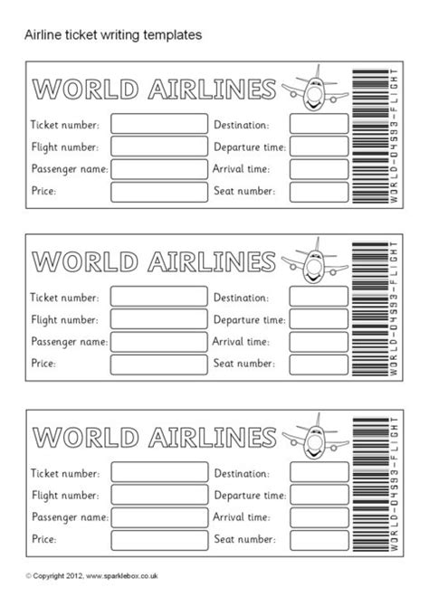 editable airline ticket template