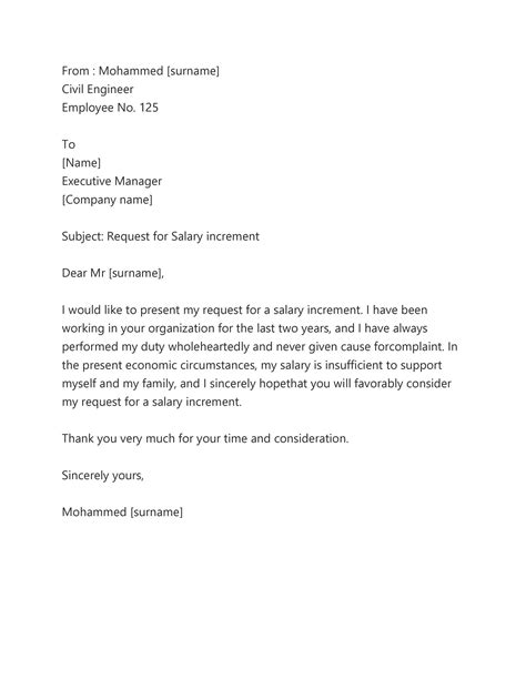 letter   salary increase    letter template