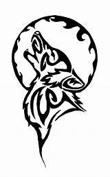 Tribal Animal Wolf Howling Designs Clipart Tattoo Native American Outline Drawing Line Celtic Indian sketch template
