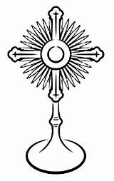 Adoration Clipart Monstrance Coloring Template Eucharistic Clipground Pages sketch template