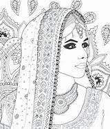 Colouring Indische Hindu Ausmalbilder Jugendstil Drawing Printable Kostenlose Zentangle Malbuch Kunst Malvorlagen sketch template