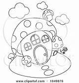 Mushroom Outline House Coloring Illustration Clip Royalty Bnp Studio Rf Clipart Print Printable Wall Poster sketch template