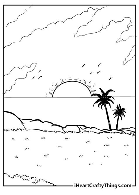 sunset coloring pages   printables