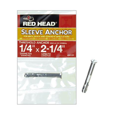red head       zinc plated steel flat head threshold sleeve anchor