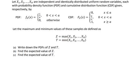 Solved Let X1 X2 Xn Are Independent And Identically