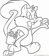Squirrel Skippy Coloring Animaniacs Coloringpages101 Pages sketch template