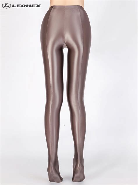 shop yoga outfit online leohex spandex glossy opaque pantyhose shiny