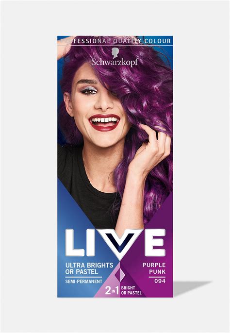 schwarzkopf live ultra brights 094 purple punk semi permanent hair dye