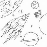 Space Rocket Coloring Pages Colouring Printable Outer Ship Gif sketch template