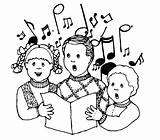 Coloring Pages Clipart Children Around Singing Library Choir sketch template