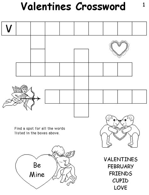 valentine crosswords  word searches