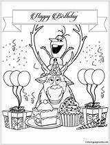 Frozen Birthday Coloring Happy Olaf Sven Characters Pages Color Printable Getdrawings Getcolorings sketch template