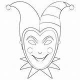 Carnevale Maschere Colorare Mask Gras Mardi Jester Disegno Maschera Cappello Ritagliare Facili sketch template