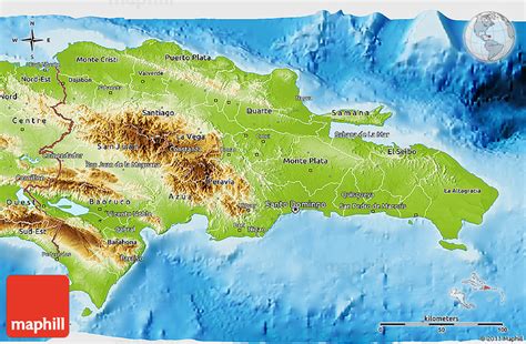 Dominican Republic Topographic Map Zip Code Map