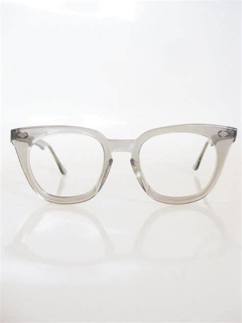 vintage grey horn rim eyeglasses mens light grey clear