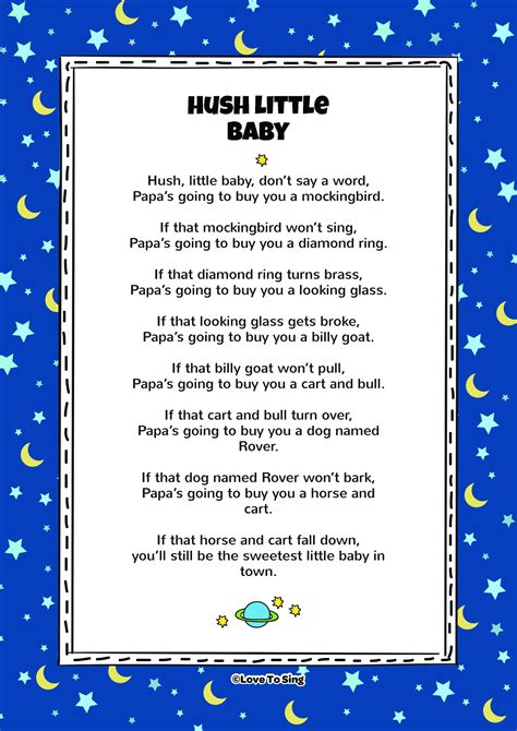hush  baby kids video song   lyrics activities
