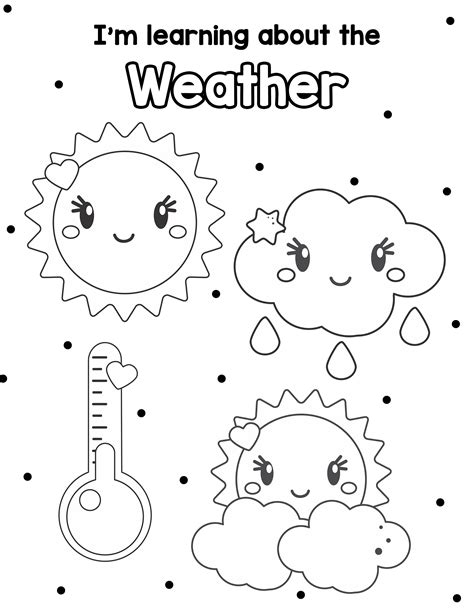 weather coloring page preschool mothers day  daycare etsy