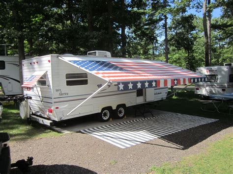 american flag rv awning  fun   shade custom rv awnings pinterest rv camper