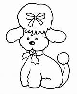 Coloring Pages Christmas Poodle Dog Easy Animals Poodles Cartoon Kleurplaten Men Wise Jellyfish Three Puppy Cute Print Color Kids Skirt sketch template